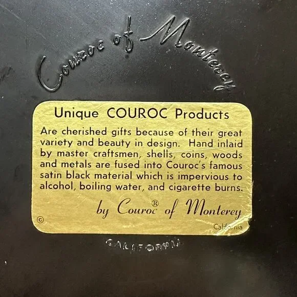 Vintage Couroc of Monterey MCM Owl Tray Mid Century Modern 10.5 Inch Diam 1960s - Picture 5 of 10